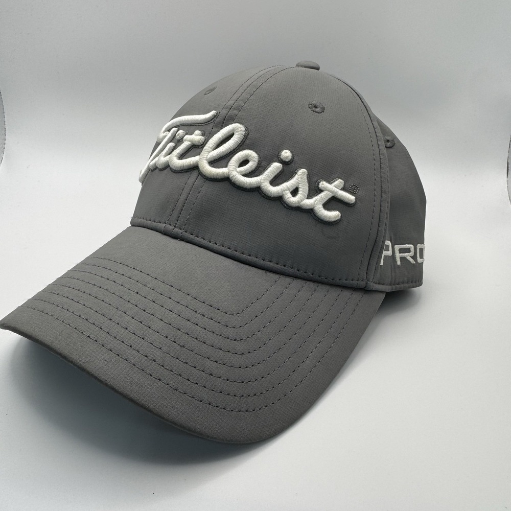 Titleist Pro V1 Footjoy Tour Golf Hat Gray FADE Strap Back
